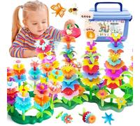 FunzBo Juego de Flores para Armar para Niños de 2 a 8 Años, 138 Piezas Set de Manualidades Creativas, Material Seguro, Juguete DIY Jardín, Regalo de Cumpleaños para Niñas y Niños