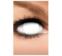 FUNZERA Lentes de contacto BLIND WHITE de color Halloween, lentilla de motivo blanco, 1 par, un solo uso sin receta