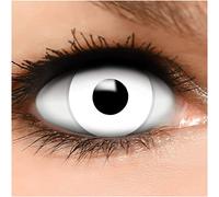 FUNZERA® Lentillas de Colores Zombi + recipiente para lentes de contacto, sin dioptrías pack de 2 unidades - cómodas y perfectas para Halloween, Carnaval, sin corregir