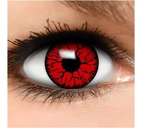 FUNZERA Lentillas de contacto "DEVIL" con tatuajes de Halloween, 1 par, sin receta