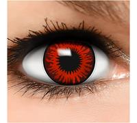 FUNZERA Lentillas de contacto "RED FLOWER" con tatuajes de Halloween, 1 par, sin receta