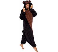 Funziez! Sherpa Bear Adult Onesie - Animal Halloween Costume - Plush Teddy One Piece Cosplay Suit for Adults, Women and Men
