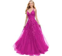 Fuomomo Vestidos de quinceañera con Hombros Descubiertos y Tren Vestidos de Dulce 16 de Tul Brillante