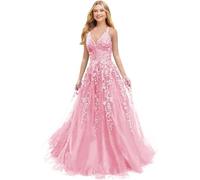 Fuomomo Vestidos de quinceañera con Hombros Descubiertos y Tren Vestidos de Dulce 16 de Tul Brillante