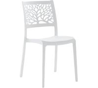 Fuori Conjunto de 4 sillas de resina para interior o exterior blancas