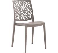 Fuori Conjunto de 4 sillas de resina para interior o exterior gris tórtola