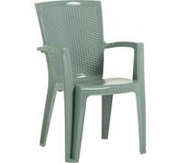 Fuori Set de 4 sillas apilables de resina con reposabrazos verdes