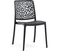 Fuori Set de 4 sillas de jardín apilables en resina antracita