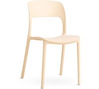 Fuori Set de 4 sillas de jardín apilables en resina crema