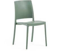 Fuori Set de 4 sillas de jardín apilables en resina verdes