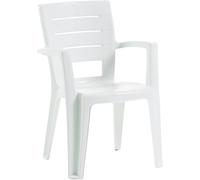 Fuori Set de 6 sillas apilables de resina con reposabrazos blancas