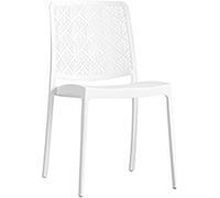 Fuori Set de 6 sillas de jardín apilables en resina blancas