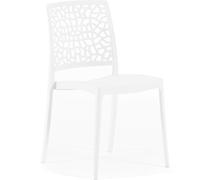 Fuori Set de 6 sillas de jardín apilables en resina blancas
