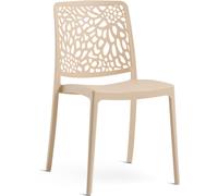 Fuori Set de 6 sillas de jardín apilables en resina crema