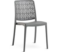 Fuori Set de 6 sillas de jardín apilables en resina gris oscuro