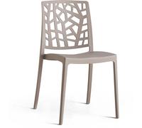 Fuori Set de 6 sillas de jardín apilables en resina tórtola