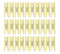 FUOYLOO 100 Clips Mini de Plástico Amarillo de 2,5 Cm para Colgar Ropa, Fotos y Manualidades, Clips Clásicos para Tendedero, Paquete de 100 Unidades, Uso Doméstico y Decorativo
