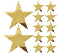 FUOYLOO 12 Piezas de Decoraciones Colgantes de Estrellas de Papel Dorado para Fiestas, Decoración de Pared Ligera para Bodas, Cumpleaños y Eventos Navideños