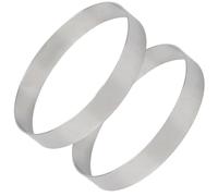 FUOYLOO 2 Anillos de Acero Inoxidable 20 Cm X 2 Cm para Pizza y Panqueques, Aro de Repostería Resistente al Calor para Tartas, Muffins y Mousse, Utensilios de Cocina para Hornear