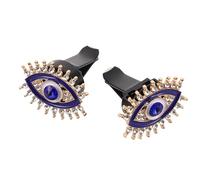 FUOYLOO 2 clips para ventilación de coche con forma de ojo malvado y diamantes de imitación. Adornos brillantes para ventilación. Accesorios interiores con amuleto de buena suerte para coches,