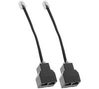 FUOYLOO 2 Piezas Adaptador de Cable Telefónico Rj11 Diseño Desmontable, 4 Núcleos de Cobre, Conexión Simultánea y Almacenamiento Fácil para Uso en Oficina y Hogar