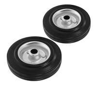FUOYLOO 2 Ruedas de Repuesto para Carrito de Mano Negro de Goma y Acero Galvanizado Fácil Maniobrabilidad y Dirección Flexible para Carritos Utilitarios