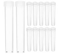 FUOYLOO 25 Tubos de Ensayo Transparentes de Plástico para Laboratorio Tamaño 12X75 MM con Tapa Hermética Paquete de 25 Unidades Ideales para Experimentos Científicos y Almacenamiento