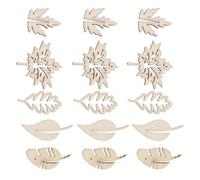 FUOYLOO 50 Piezas de Recortes de Madera Mdf Forma de Hojas para Proyectos DIY sin Agujero y Superficie Lisa, Ideales para Manualidades y Decoración Creativa Estilo Varios estilos