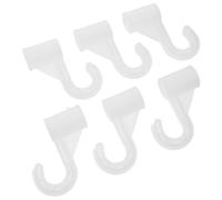 FUOYLOO 6 Soportes para Barra de Armario de Plástico Blanco Diseño Estructural Resistente, Ganchos Ajustables para Almacenamiento en Armarios y Dormitorio