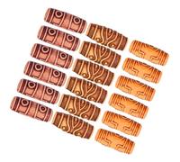 FUOYLOO 60 Cuentas de Resina para Trenzar Cabello Estilo Vintage, Fáciles de Manipular para Decorar en Fiestas y Festivales