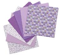 FUOYLOO 7 Piezas Tela Estampada de Algodón para Patchwork 7 Piezas 50X50 CM, Cuadrados de Tela Morados para Labores de Retazos, Suministros de Bricolaje y Acolchado Decorativo