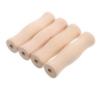 FUOYLOO Accesorios para Parrilla y Camping 4 Mangos de Madera para Utensilios de Cocina Orificio Único, Resistentes y Antideslizantes para Barbacoa al Aire Libre