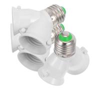 FUOYLOO Adaptador de Portalámparas E27 a Doble Casquillo, Resistente al Calor y Ignífugo, Set de 3 Unidades para Bombillas LED y Halógenas en Espacios Domésticos y Escolares