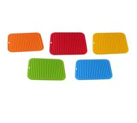 FUOYLOO Alfombrilla de Silicona Verde Diseño de Ondas, Resistente al Calor y Antideslizante para Cocina, Adecuado como Esterilla Escurreplatos y Bandeja de Secado