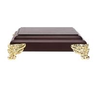 FUOYLOO Base para Figura de Buda de Madera Roja para Manualidades | Peana Decorativa Simple y Elegante, Protege Mesa o Suelo, Uso Interior y Exterior, para Maceta y Adorno