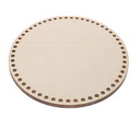 FUOYLOO Base Redonda de Madera sin Tratar para Bolso de Crochet 25 Cm, 5 Piezas con Agujeros Preperforados para Manualidades Diy, Accesorio Adecuado para Bases de Cesta Tejidas y Bolsos