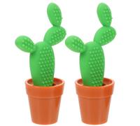 FUOYLOO Bolígrafos de Silicona Diseño Creativo de Cactus Bonsái para Estudiantes, 2 Piezas para Escribir y Dibujar en Material Escolar y Papelería Varios estilos