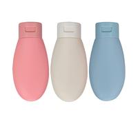 FUOYLOO Botellas de Silicona Rellenables de 60 Ml para Loción y Cosméticos, Set Portátil de 3 Piezas a Prueba de Fugas, Flexibles y Fáciles de Llenar, Envases de Viaje para Artículos