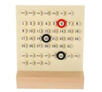 FUOYLOO Calendario Perpetuo de Sobremesa con Base de Madera y Plástico Abs, Reutilizable y Práctico para Decoración de Oficina o Cocina