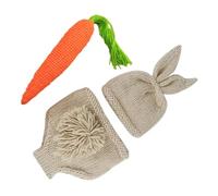 FUOYLOO Conjunto de Disfraz de Conejo de Crochet para Recién Nacido, Accesorios de Fotografía para Bebés, Material de Lana, Adecuado para Sesión de Fotos Baby Shower