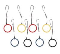 FUOYLOO Cordón para Teléfono Móvil 8 Piezas Anillo para Dedo y Unidad Flash USB, Colores Negro, Azul, Amarillo y Rojo, Adecuado para Colgar y Evitar Pérdidas