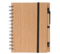 FUOYLOO Cuaderno de Espiral con Tapa de Material Natural, Bloc de Notas Multifunción Portátil para Oficina y Estudiantes, Cuaderno de Planificación Diaria, Accesorios Prácticos
