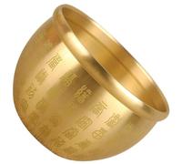 FUOYLOO Cuenco Decorativo de Cobre Dorado Estilo Chino, Cuenco Fortuna Práctico para Oficina y Restaurante Diseño Original y Elegante