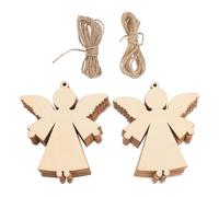 FUOYLOO de Adornos Navideños Beige de Madera Forma de Ángel 20 Piezas Adecuados para Pintar y Teñir, para Decoraciones Navideñas y Cumpleaños