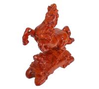 FUOYLOO Estatua Caballo Madera Maciza 8 CM, Decoración para Escritorio y Rincón de Oficina, Símbolo de Riqueza y Energía Positiva para Hogar