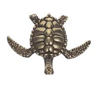 FUOYLOO Estatua de Tortuga de Latón Macizo Antigua para Decoración de Escritorio y Hogar, Escultura de Animal Coleccionable Base Plana, Figura Decorativa para Feng Shui y Oficina