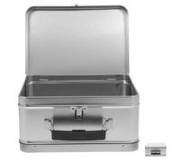 FUOYLOO Fiambrera Metálica Retro con Asa y Cierre Hermético Caja de Hojalata para Alimentos Tapa Integrada Tamaño 100 MM de Alto Color Plata Recipiente Portátil para Almuerzo y