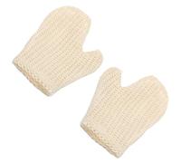FUOYLOO Guantes Exfoliantes de Baño 2 Piezas, Manoplas de Fibra de Agave Hueca 20,5x16 Cm, Depurador Corporal para Ducha, Exfoliantes y Prácticos para Uso Hogar y Viajes