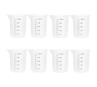 FUOYLOO Juego de 8 Tazas Medidoras de Silicona Color Crema de 100 Ml con Control Preciso y Resistencia al Desgarro para Proyectos DIY y Cocina