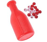 FUOYLOO Juego de Accesorios Dados y Botella Agitadora Ligera de Plástico Billar en Color Rojo Fácil de Transportar para Billiard y Pea and Pill-Pool
